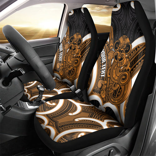 Karaka Aotearoa Atua Tumatauenga Personalised Car Seat Cover Maori God Of War Tiki With Taiaha