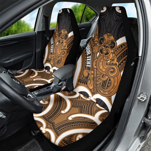 Karaka Aotearoa Atua Tumatauenga Personalised Car Seat Cover Maori God Of War Tiki With Taiaha