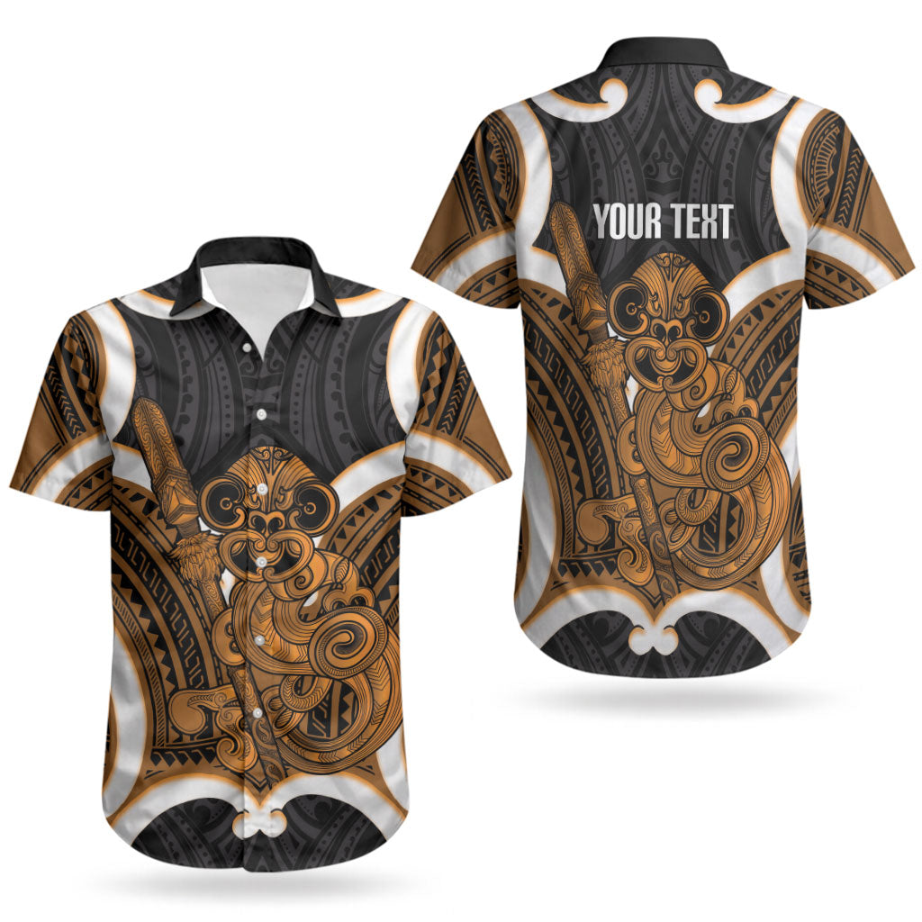 Karaka Aotearoa Atua Tumatauenga Personalised Couples Matching Tank Maxi Dress and Hawaiian Shirt Maori God Of War Tiki With Taiaha