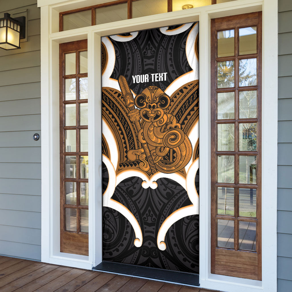 Karaka Aotearoa Atua Tumatauenga Personalised Door Cover Maori God Of War Tiki With Taiaha