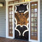 Karaka Aotearoa Atua Tumatauenga Personalised Door Cover Maori God Of War Tiki With Taiaha