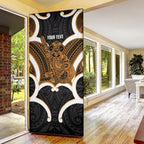 Karaka Aotearoa Atua Tumatauenga Personalised Door Cover Maori God Of War Tiki With Taiaha