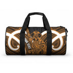 Karaka Aotearoa Atua Tumatauenga Personalised Duffle Bag Maori God Of War Tiki With Taiaha