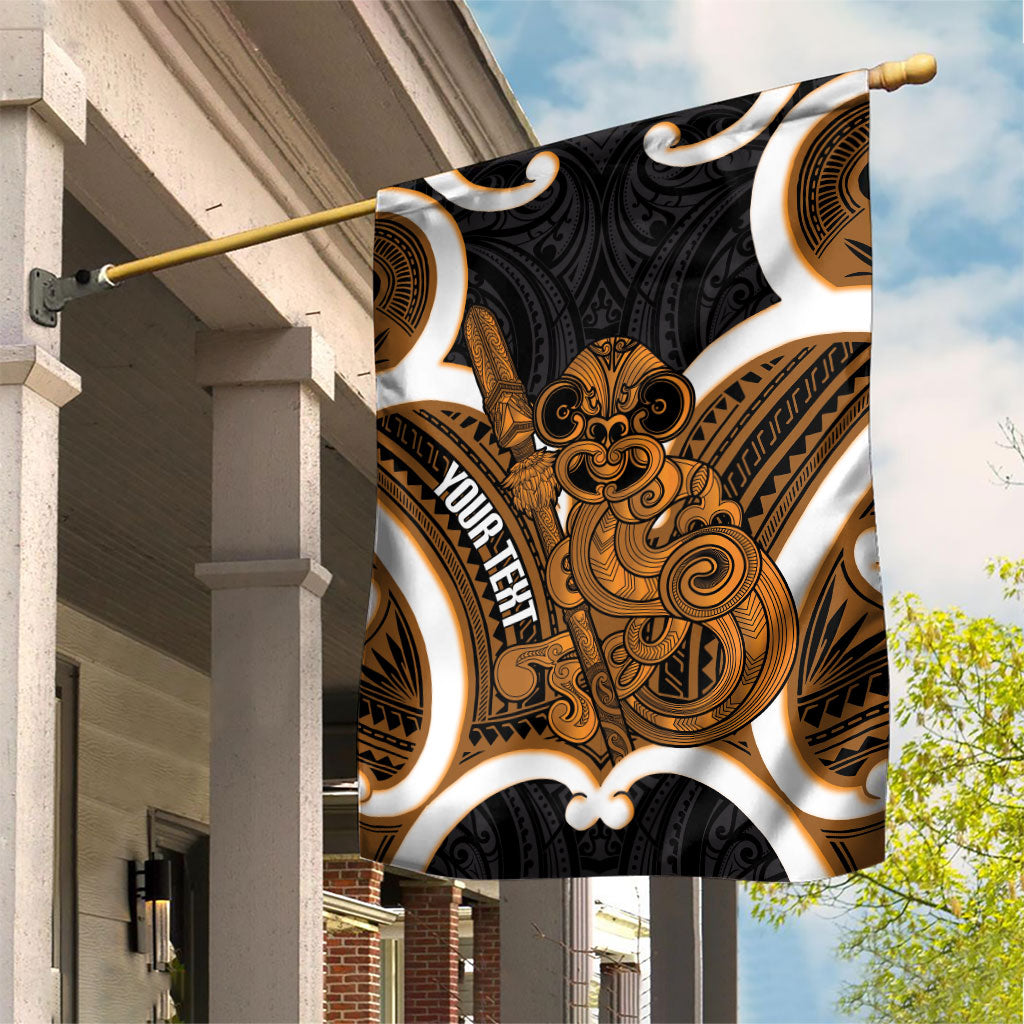 Karaka Aotearoa Atua Tumatauenga Personalised Garden Flag Maori God Of War Tiki With Taiaha