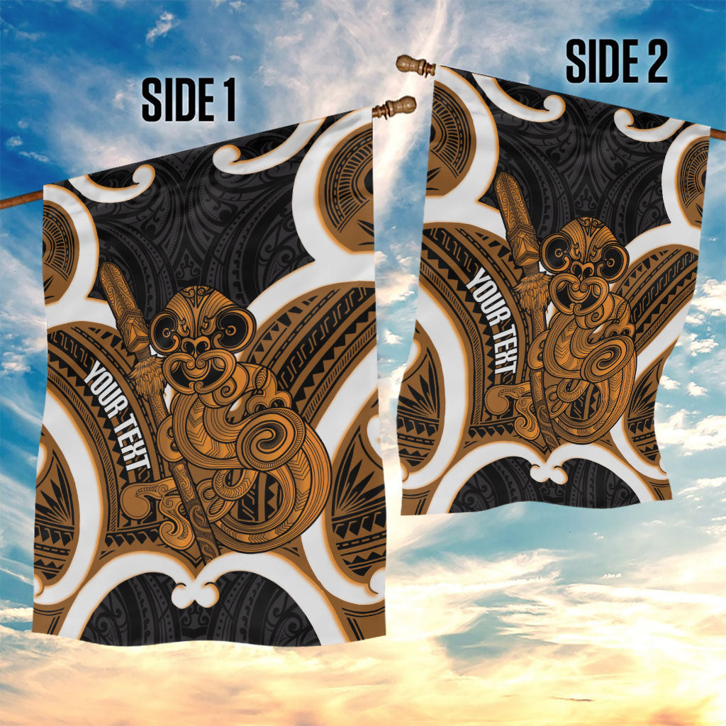 Karaka Aotearoa Atua Tumatauenga Personalised Garden Flag Maori God Of War Tiki With Taiaha