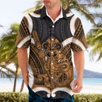 Karaka Aotearoa Atua Tumatauenga Personalised Hawaiian Shirt Maori God Of War Tiki With Taiaha
