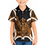 Karaka Aotearoa Atua Tumatauenga Personalised Hawaiian Shirt Maori God Of War Tiki With Taiaha