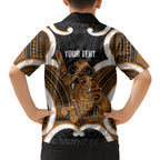Karaka Aotearoa Atua Tumatauenga Personalised Hawaiian Shirt Maori God Of War Tiki With Taiaha