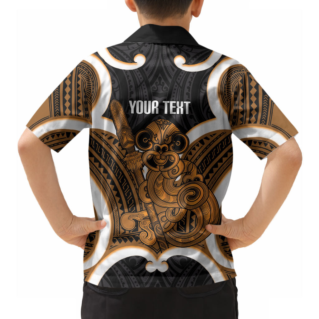 Karaka Aotearoa Atua Tumatauenga Personalised Hawaiian Shirt Maori God Of War Tiki With Taiaha