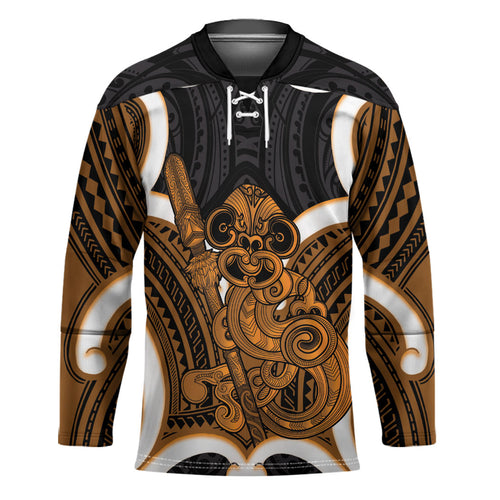 Karaka Aotearoa Atua Tumatauenga Personalised Hockey Jersey Maori God Of War Tiki With Taiaha