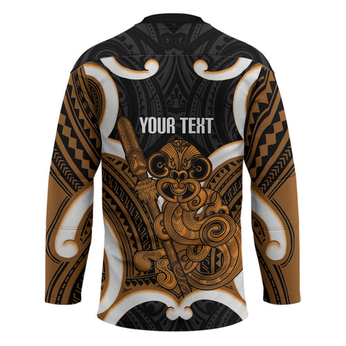 Karaka Aotearoa Atua Tumatauenga Personalised Hockey Jersey Maori God Of War Tiki With Taiaha
