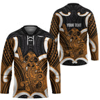 Karaka Aotearoa Atua Tumatauenga Personalised Hockey Jersey Maori God Of War Tiki With Taiaha