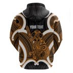 Karaka Aotearoa Atua Tumatauenga Personalised Hoodie Maori God Of War Tiki With Taiaha