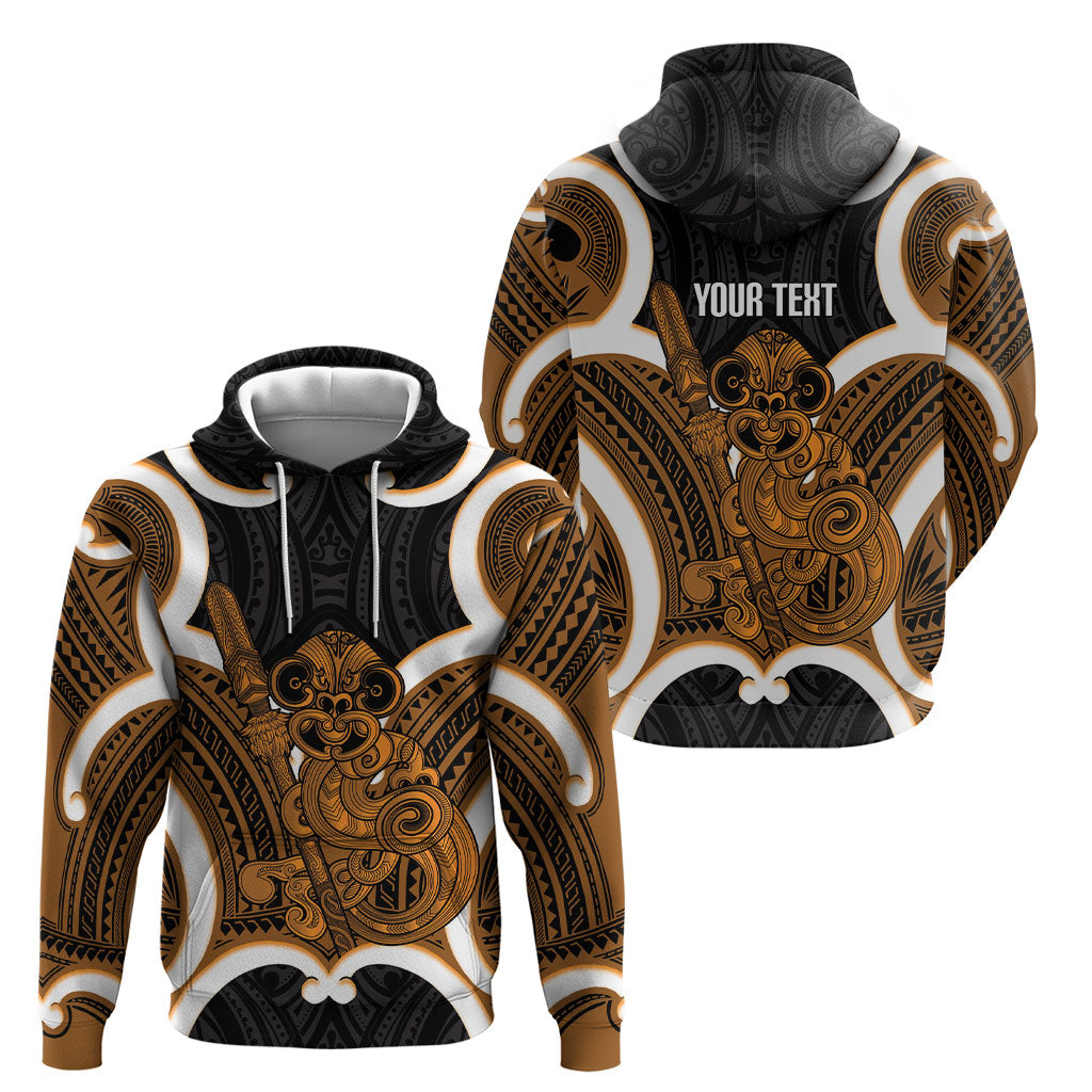 Karaka Aotearoa Atua Tumatauenga Personalised Hoodie Maori God Of War Tiki With Taiaha
