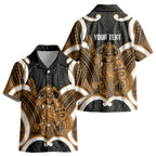 Karaka Aotearoa Atua Tumatauenga Personalised Kid Hawaiian Shirt Maori God Of War Tiki With Taiaha
