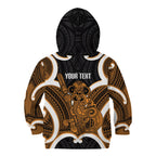 Karaka Aotearoa Atua Tumatauenga Personalised Kid Hoodie Maori God Of War Tiki With Taiaha