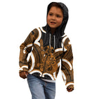 Karaka Aotearoa Atua Tumatauenga Personalised Kid Hoodie Maori God Of War Tiki With Taiaha