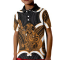 Karaka Aotearoa Atua Tumatauenga Personalised Kid Polo Shirt Maori God Of War Tiki With Taiaha