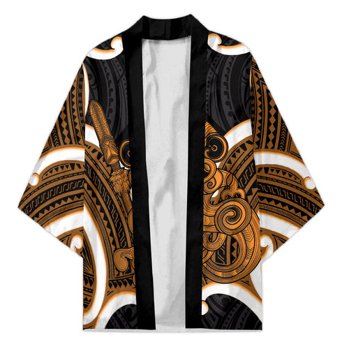 Karaka Aotearoa Atua Tumatauenga Personalised Kimono Maori God Of War Tiki With Taiaha