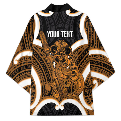 Karaka Aotearoa Atua Tumatauenga Personalised Kimono Maori God Of War Tiki With Taiaha