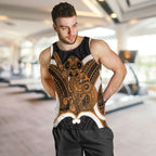 Karaka Aotearoa Atua Tumatauenga Personalised Men Tank Top Maori God Of War Tiki With Taiaha