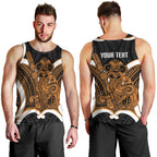 Karaka Aotearoa Atua Tumatauenga Personalised Men Tank Top Maori God Of War Tiki With Taiaha