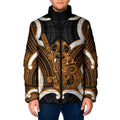 Karaka Aotearoa Atua Tumatauenga Personalised Padded Jacket Maori God Of War Tiki With Taiaha