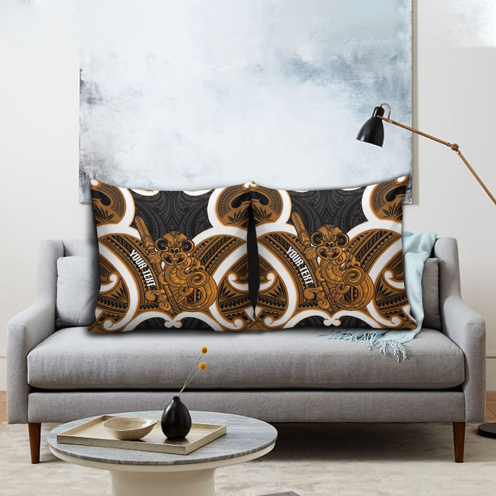 Karaka Aotearoa Atua Tumatauenga Personalised Pillow Cover Maori God Of War Tiki With Taiaha