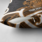 Karaka Aotearoa Atua Tumatauenga Personalised Pillow Cover Maori God Of War Tiki With Taiaha