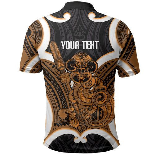 Karaka Aotearoa Atua Tumatauenga Personalised Polo Shirt Maori God Of War Tiki With Taiaha
