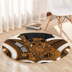Karaka Aotearoa Atua Tumatauenga Personalised Round Carpet Maori God Of War Tiki With Taiaha