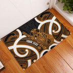 Karaka Aotearoa Atua Tumatauenga Personalised Rubber Doormat Maori God Of War Tiki With Taiaha