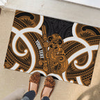 Karaka Aotearoa Atua Tumatauenga Personalised Rubber Doormat Maori God Of War Tiki With Taiaha