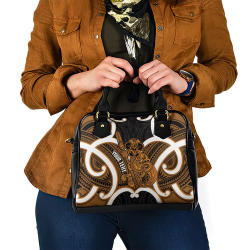 Karaka Aotearoa Atua Tumatauenga Personalised Shoulder Handbag Maori God Of War Tiki With Taiaha