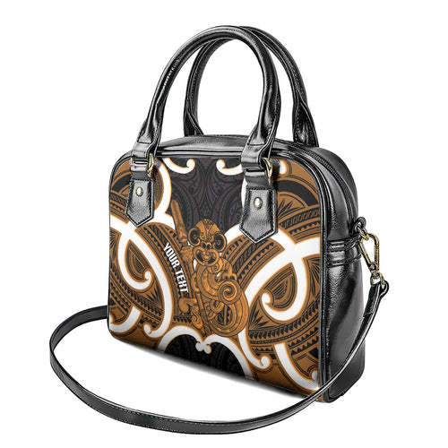 Karaka Aotearoa Atua Tumatauenga Personalised Shoulder Handbag Maori God Of War Tiki With Taiaha