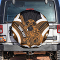 Karaka Aotearoa Atua Tumatauenga Personalised Spare Tire Cover Maori God Of War Tiki With Taiaha