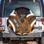 Karaka Aotearoa Atua Tumatauenga Personalised Spare Tire Cover Maori God Of War Tiki With Taiaha