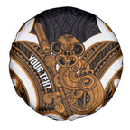 Karaka Aotearoa Atua Tumatauenga Personalised Spare Tire Cover Maori God Of War Tiki With Taiaha