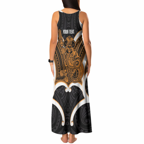 Karaka Aotearoa Atua Tumatauenga Personalised Tank Maxi Dress Maori God Of War Tiki With Taiaha