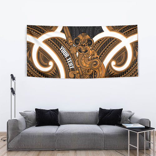 Karaka Aotearoa Atua Tumatauenga Personalised Tapestry Maori God Of War Tiki With Taiaha