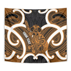 Karaka Aotearoa Atua Tumatauenga Personalised Tapestry Maori God Of War Tiki With Taiaha