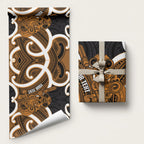 Karaka Aotearoa Atua Tumatauenga Personalised Wrapping Paper Maori God Of War Tiki With Taiaha