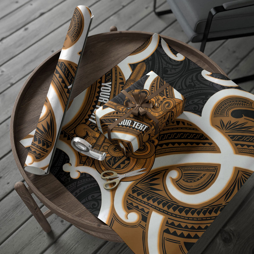 Karaka Aotearoa Atua Tumatauenga Personalised Wrapping Paper Maori God Of War Tiki With Taiaha