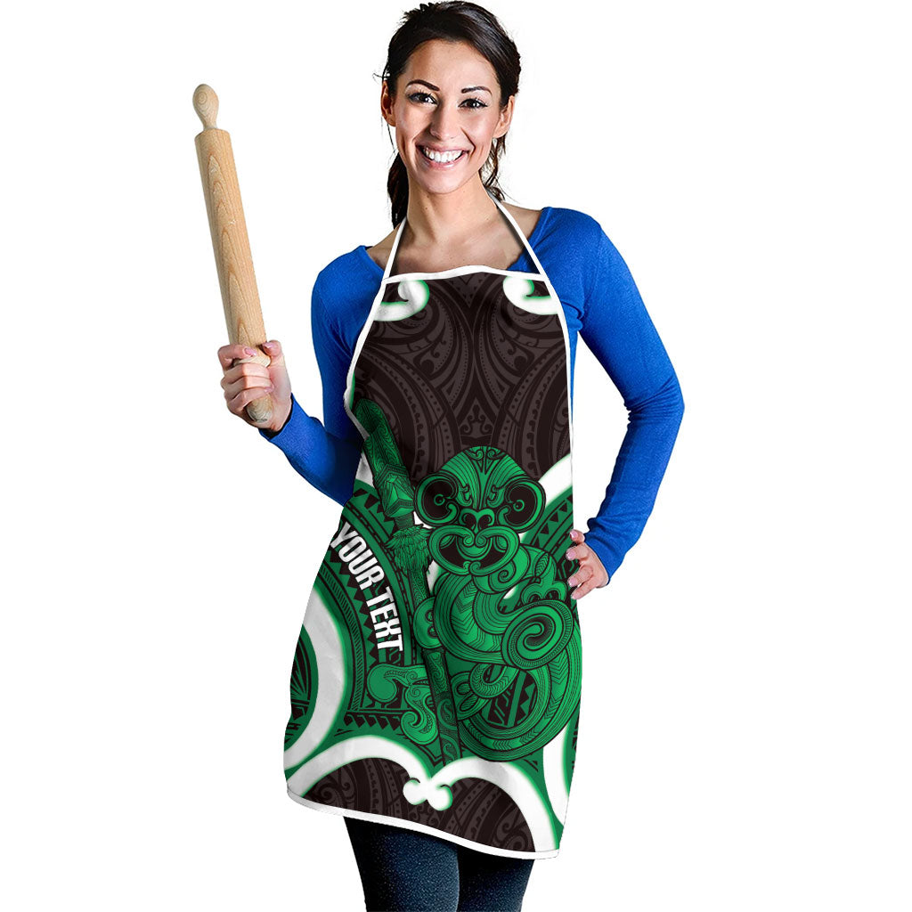 Kakariki Aotearoa Atua Tumatauenga Personalised Apron Maori God Of War Tiki With Taiaha
