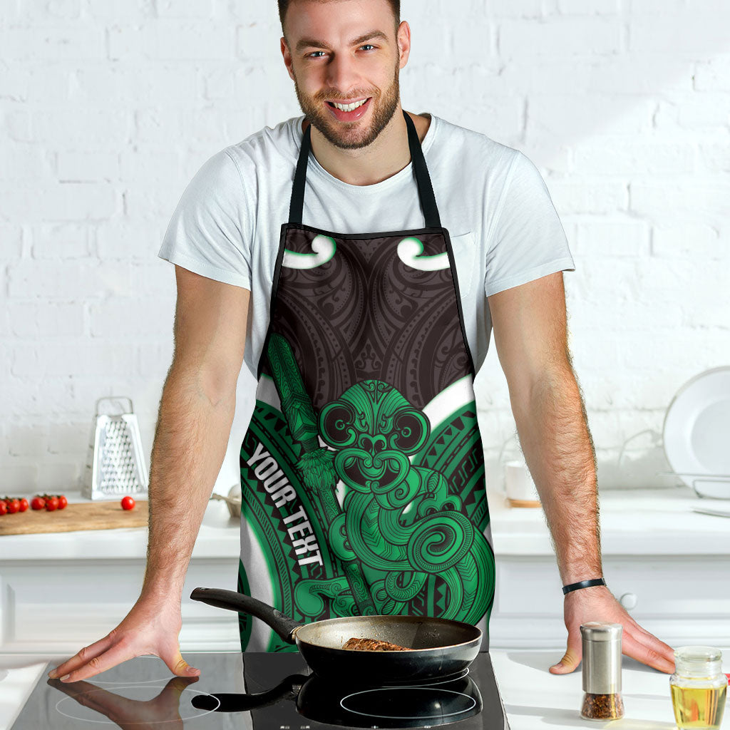 Kakariki Aotearoa Atua Tumatauenga Personalised Apron Maori God Of War Tiki With Taiaha