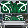 Kakariki Aotearoa Atua Tumatauenga Personalised Auto Sun Shade Maori God Of War Tiki With Taiaha