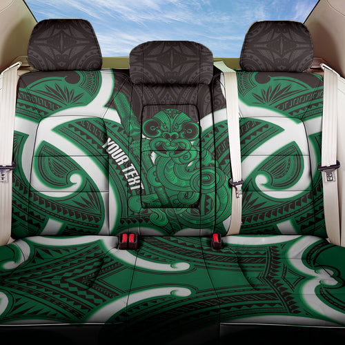Kakariki Aotearoa Atua Tumatauenga Personalised Back Car Seat Cover Maori God Of War Tiki With Taiaha