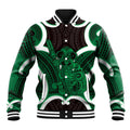 Kakariki Aotearoa Atua Tumatauenga Personalised Baseball Jacket Maori God Of War Tiki With Taiaha