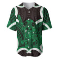 Kakariki Aotearoa Atua Tumatauenga Personalised Baseball Jersey Maori God Of War Tiki With Taiaha