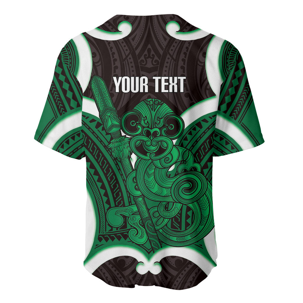 Kakariki Aotearoa Atua Tumatauenga Personalised Baseball Jersey Maori God Of War Tiki With Taiaha
